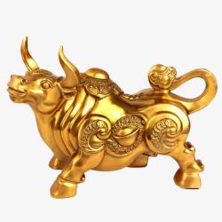 铜貔貅摆件金色牛摆设高清图片