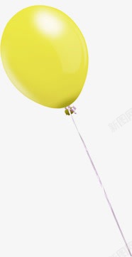 春天黄色飞翔的气球素材