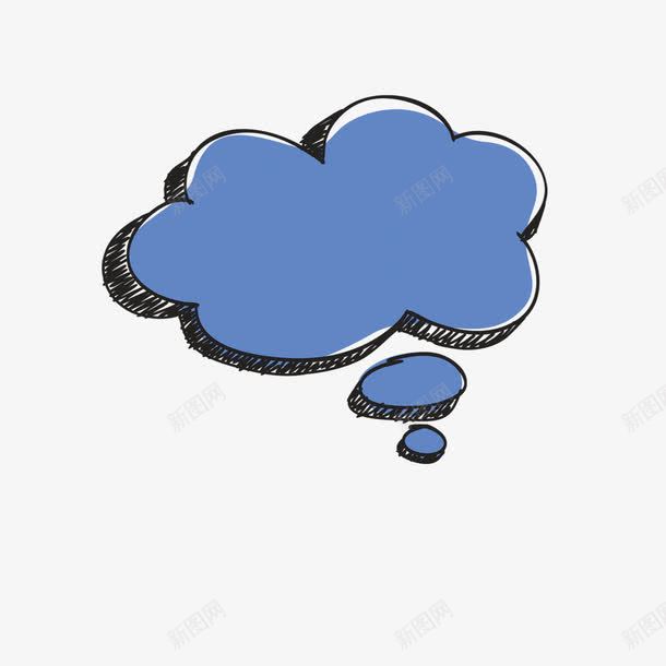 蓝色云朵对话框png免抠素材_新图网 https://ixintu.com 云彩 云朵 字幕条 字幕框 字母装饰条 对话框 想象 蓝色