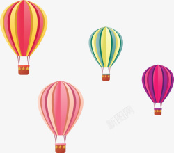 旅游热气球图片浪漫夏天折纸热气球矢量图高清图片