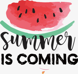 夏日涂鸦红色西瓜夏季水彩涂鸦风格元素矢量图高清图片