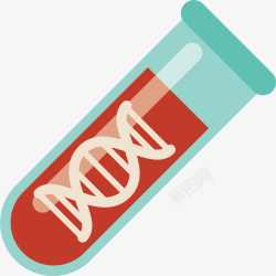 手绘DNA素材试管血样本矢量图高清图片