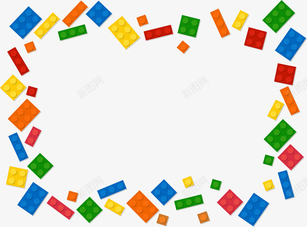 彩色简约积木框架png免抠素材_新图网 https://ixintu.com 儿童玩具 小孩 彩色积木 游戏 玩耍 积木框架 童趣