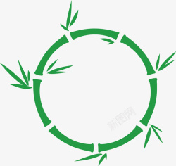 矢量绿色圆圈绿色竹子矢量图高清图片
