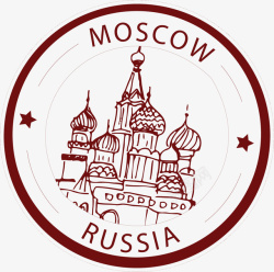 俄罗斯莫斯科邮戳矢量图素材