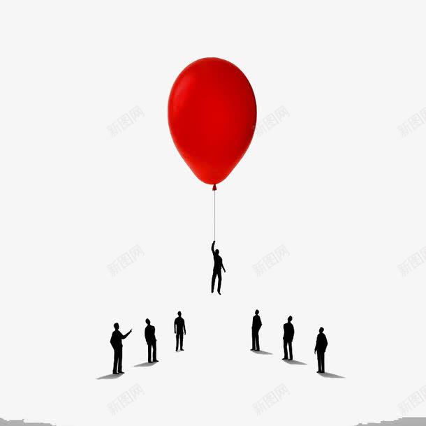 商务人物牵气球png免抠素材_新图网 https://ixintu.com 人物 商务 气球 红色