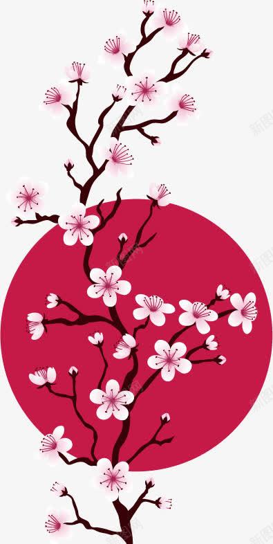 日式樱花png免抠素材_新图网 https://ixintu.com 和风 和风花纹 植物 高清