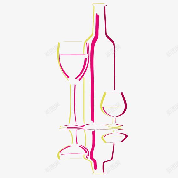 红酒酒瓶线条png免抠素材_新图网 https://ixintu.com label 杯子 瓶贴 红酒 背景 葡萄 酒