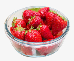 玻璃保鲜碗玻璃盒里的草莓高清图片