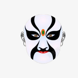 中国面具手绘创意白色脸谱图高清图片