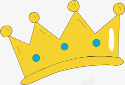 水彩黄色皇冠矢量图素材