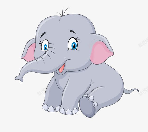 开心的卡通小象图标png_新图网 https://ixintu.com logo 儿童图书 动物 卡通 大象头