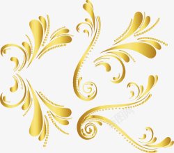 金色花藤的绘制欧式金色花纹高清图片