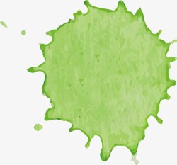 水彩绿色色块矢量图素材