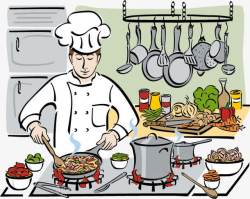 厨师厨房厨师卡通图矢量图高清图片