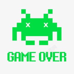 游戏失败卡通马赛克gameover高清图片