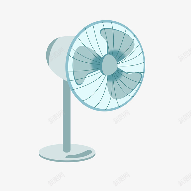 卡通电风扇png免抠素材_新图网 https://ixintu.com 卡通 夏天 夏季 电器设计 电风扇 蓝色 风扇卡通图