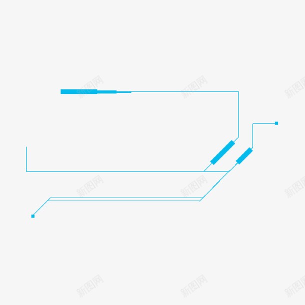 蓝色边框png免抠素材_新图网 https://ixintu.com 不规则状 线条排版 蓝色 边框素材
