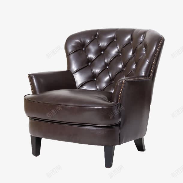 沙发png免抠素材_新图网 https://ixintu.com 产品实物 咖啡馆家具 复古皮艺靠背椅 椅子 欧式单人沙发 高档美式老虎凳