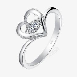 婚嫁系列珠宝周大福怦然系列金钻石戒指高清图片