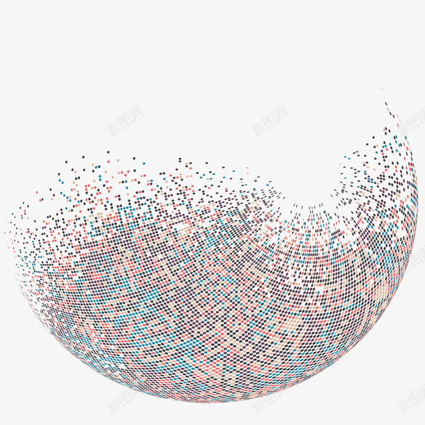 半圆形状抽象粒子png免抠素材_新图网 https://ixintu.com 互联网 半圆 圆形 彩色 抽象球体 粒子 精致