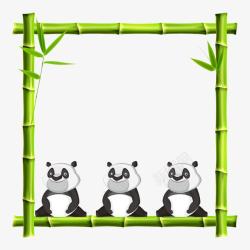 熊猫竹子相框素材