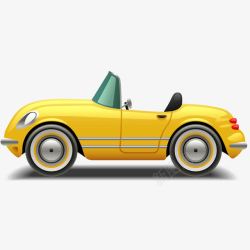 黄色的小轿车卡通黄色小车高清图片