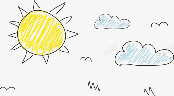 黄色线条手绘太空png免抠素材_新图网 https://ixintu.com 6月1号 云朵 儿童节 六一节 太阳 手绘团聚 涂鸦 玩耍 童趣