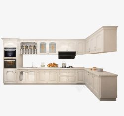 整体设计不复杂欧式木质厨房柜子高清图片