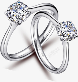 钻石戒指对戒大气银色钻石戒指高清图片