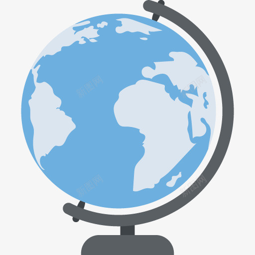 手绘蓝色地球仪图png免抠素材_新图网 https://ixintu.com 创意 卡通灰色 地球仪 地球模型 模型 水彩 蓝色