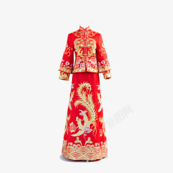 中式婚礼龙凤褂新娘礼服嫁衣素材