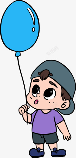 新疆小孩形象牵着气球的小孩高清图片
