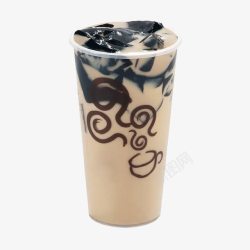 烧仙草甜品塑料杯仙草奶茶高清图片