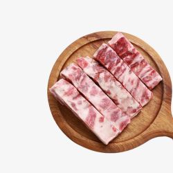 血肉产品实物新鲜猪肋排一盘高清图片