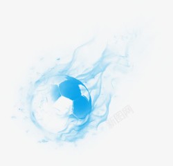 蓝色燃烧的足球奥运会素材