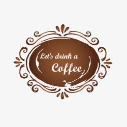 咖啡英文字欧式咖啡标签图标高清图片
