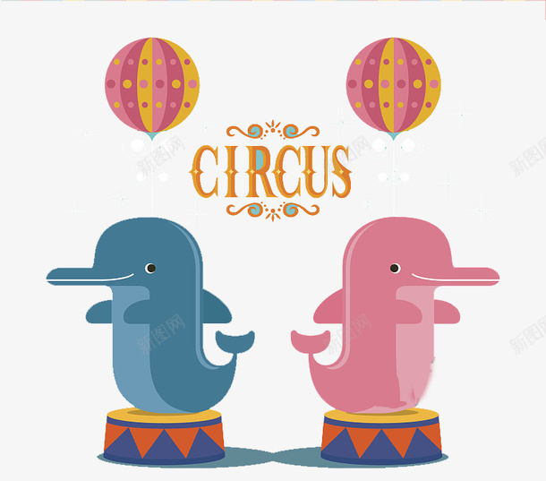 彩色卡通海豚图案图标png_新图网 https://ixintu.com 可爱的 图标设计 字母 小海豚 彩色海豚 海豚表演