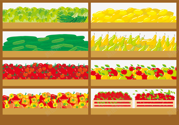 小清新多彩蔬菜矢量图ai免抠素材_新图网 https://ixintu.com 商品 多彩蔬菜 小清新蔬菜 爱心蔬菜 矢量图 绿色黄瓜 菜类图片 货架 黄色玉米