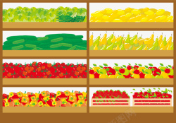 多彩商品架小清新多彩蔬菜矢量图高清图片