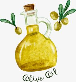 手绘橄榄油素材