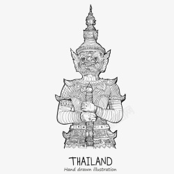 泰国怪物手绘矢量图素材