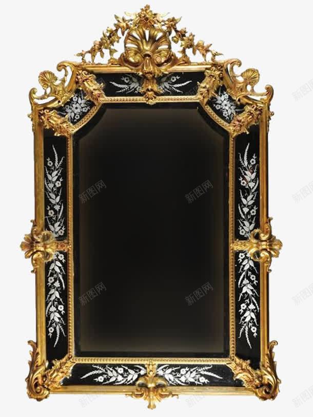 黄金镜框png免抠素材_新图网 https://ixintu.com 产品实物 复古装饰 欧式外框 黑金镜框