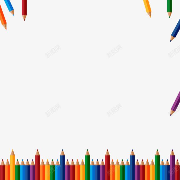可爱彩色笔png免抠素材_新图网 https://ixintu.com 学习 彩色笔 彩色笔背景 教育 铅笔