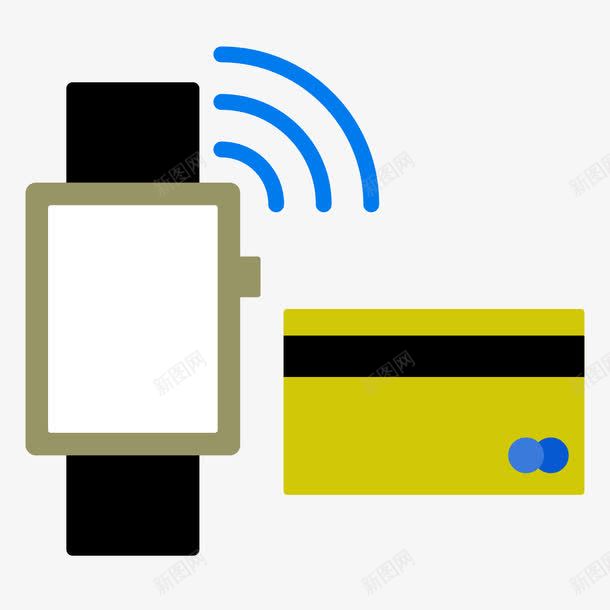 扁平化智能手表NFC感应支付png免抠素材_新图网 https://ixintu.com NFC感应 ui 刷卡 在线支付 广告设计 快速付款 支付界面 智能手表