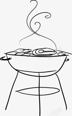 烧烤架上的美食图标图标