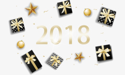 2018新年时尚黑金装饰素材