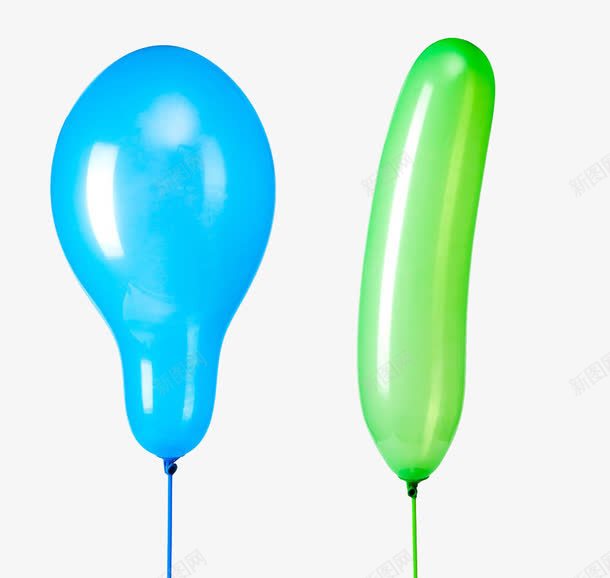 蓝色和绿色气球png免抠素材_新图网 https://ixintu.com 实物 庆贺 彩色 橡胶 装饰物体