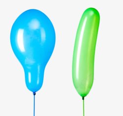 蓝色和绿色气球素材
