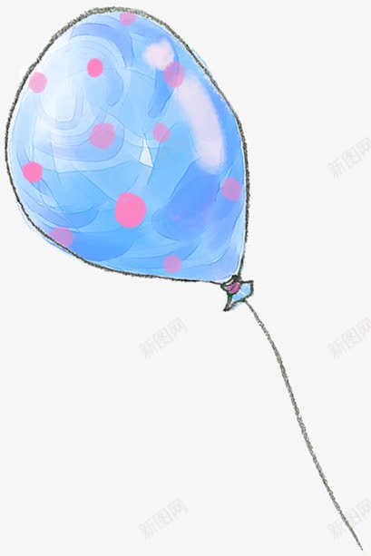 手绘蓝色气球背景png免抠素材_新图网 https://ixintu.com 气球 背景 蓝色